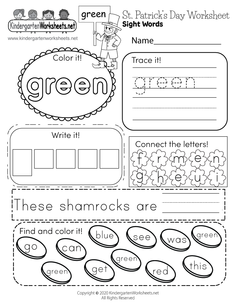 St Patrick S Day Sight Words Worksheet Free Printable Digital PDF St Patrick S Day Sight Words Worksheet Free Printable Digital PDF