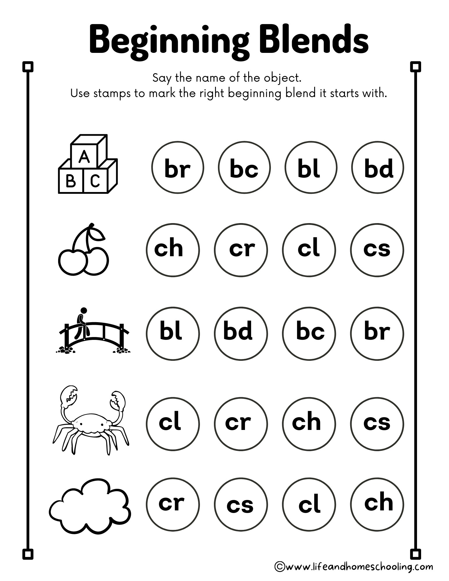 Stamp Beginning Blends Printable Activity Made By Teachers
