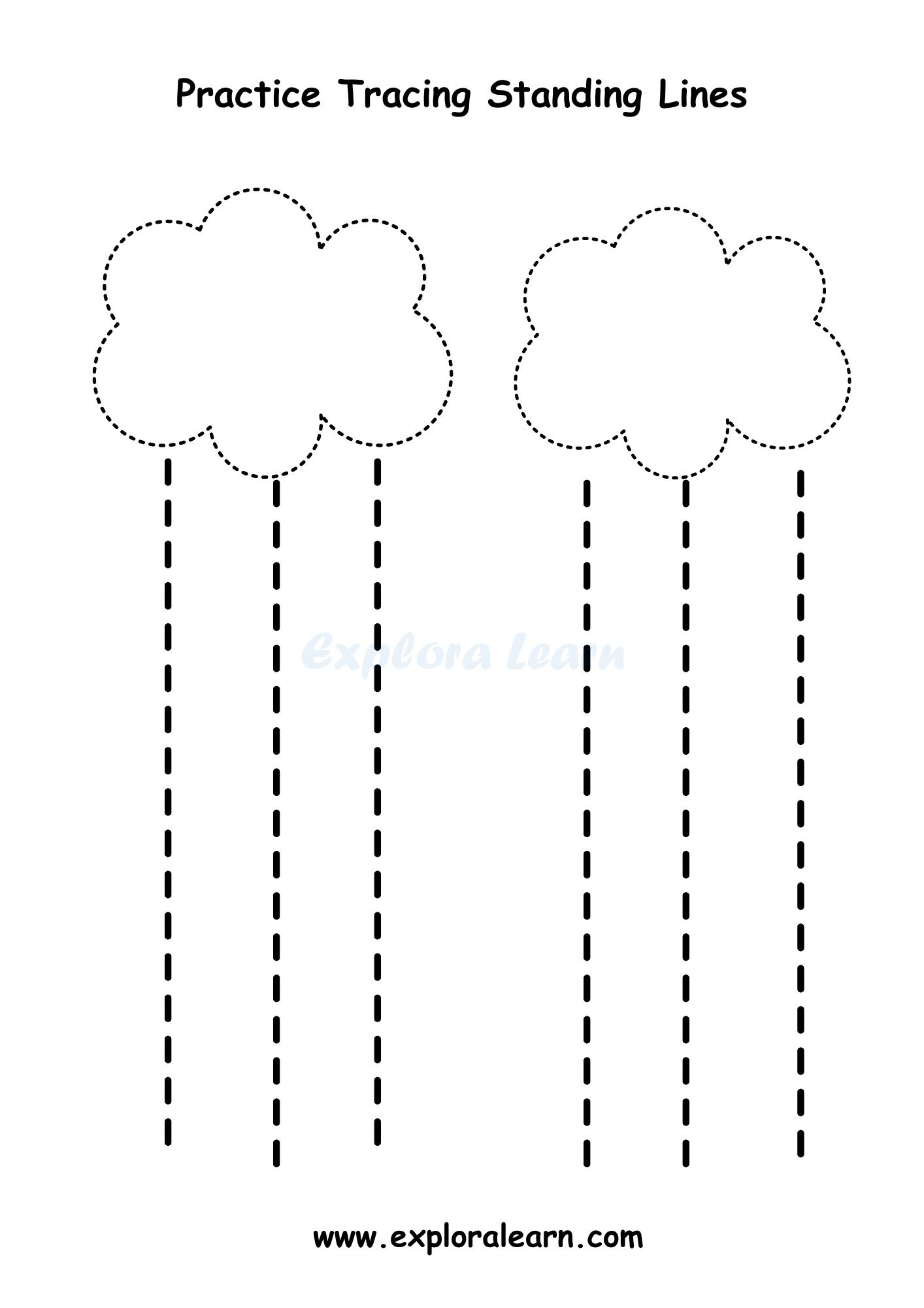 Tracing Pattern Standing Lines Worksheet For Kindergarten Preschool And Montessori School Kids To Improve Handwriting Practice Activities In A Printa Stock Vector Image Art Alamy