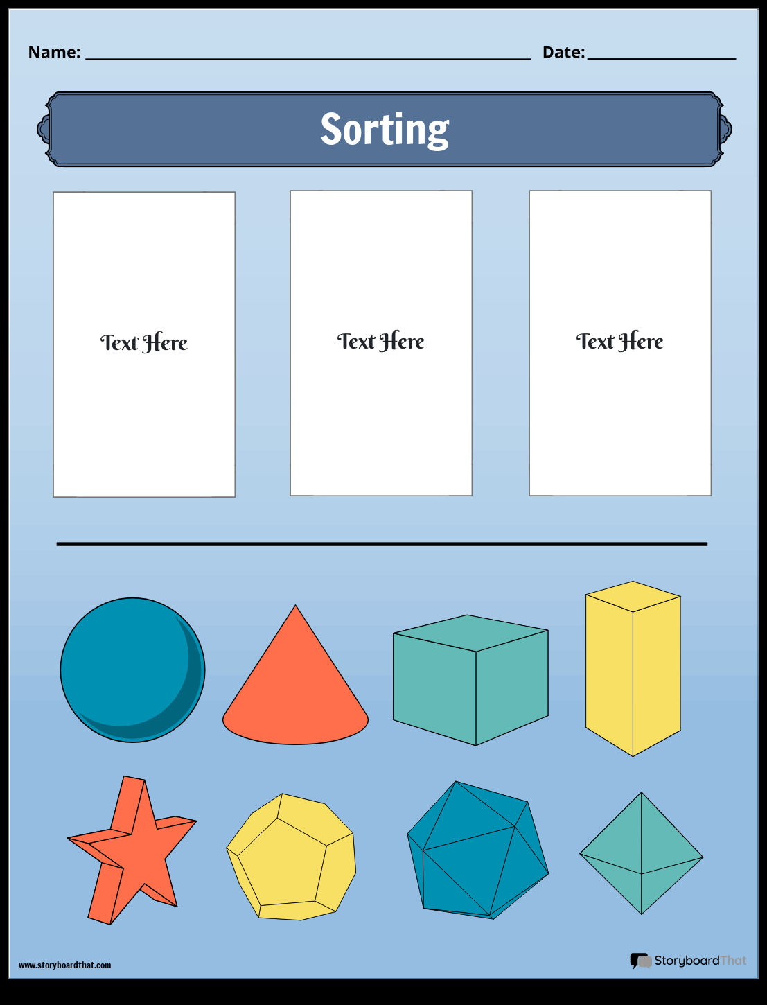 Storyboard That Free Sorting Picture Worksheet Templates Storyboard That Free Sorting Picture Worksheet Templates