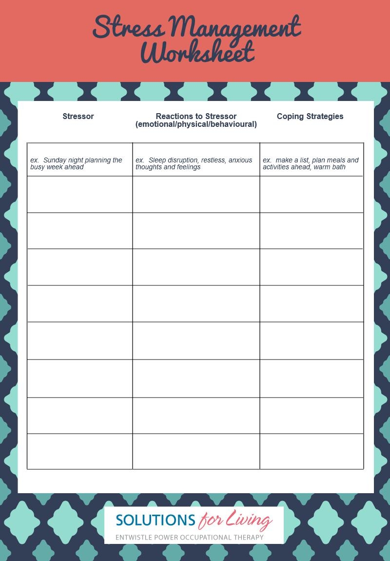 Stress Management Tool SOLUTIONS FOR LIVING WORRY PLANNING Printable Worksheet For Kids Stress Management Journal Insert Planner For Children Social Work Tools Therapy School Counselor Etsy
