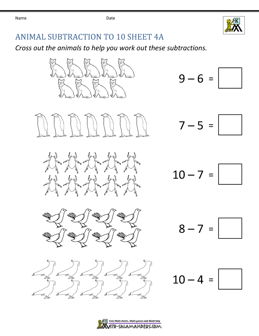 Subtraction To 10 Worksheets Ice Cream Subtraction Worksheet Free Printable Digital PDF