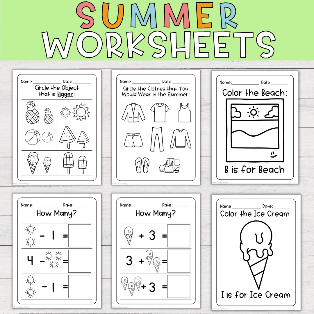 Summer Worksheet Bundle For Preschool And Kindergarten Made By Teachers Summer Worksheet Bundle For Preschool And Kindergarten Made By Teachers