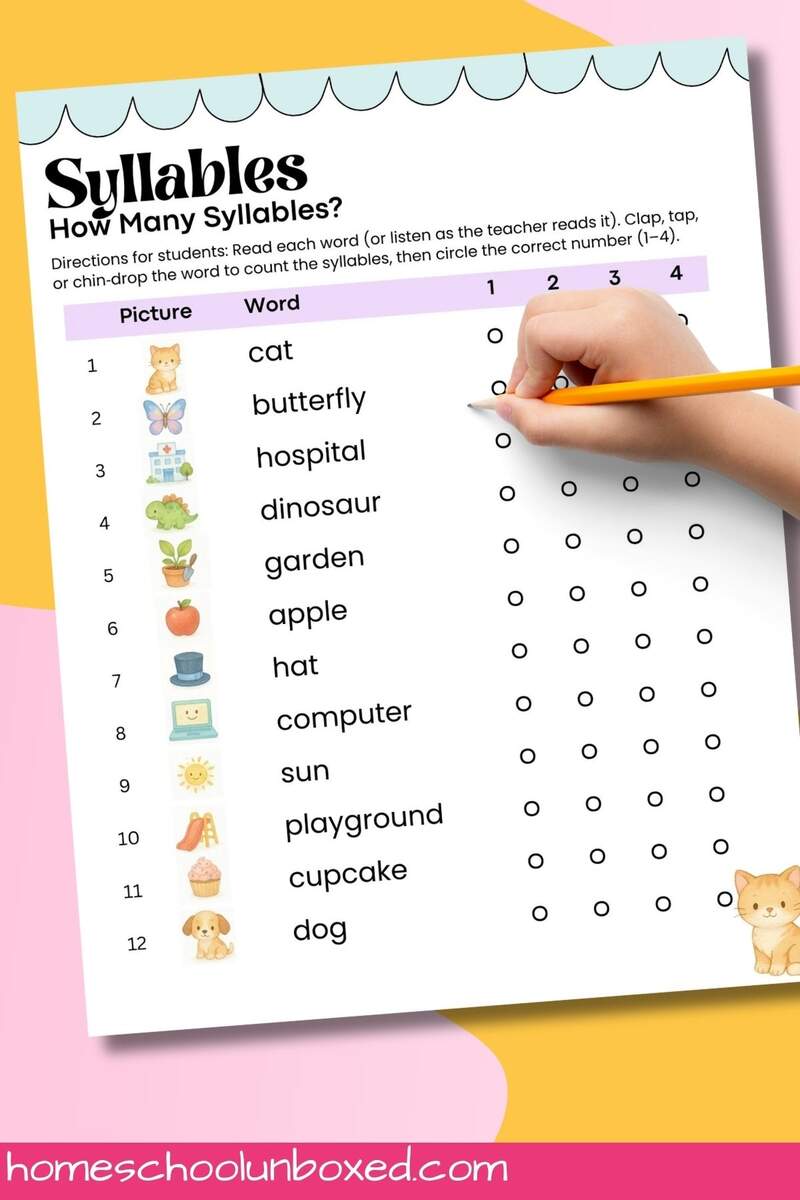Syllables Worksheets Free Printables Syllables Worksheets Free Printables