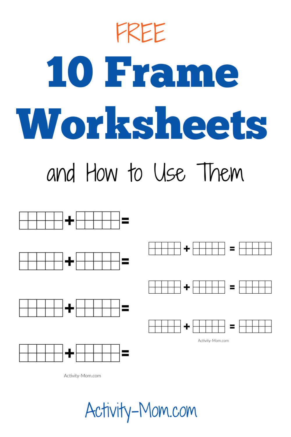 Free Addition To 10 Ten Frames Worksheet Worksheets4Free