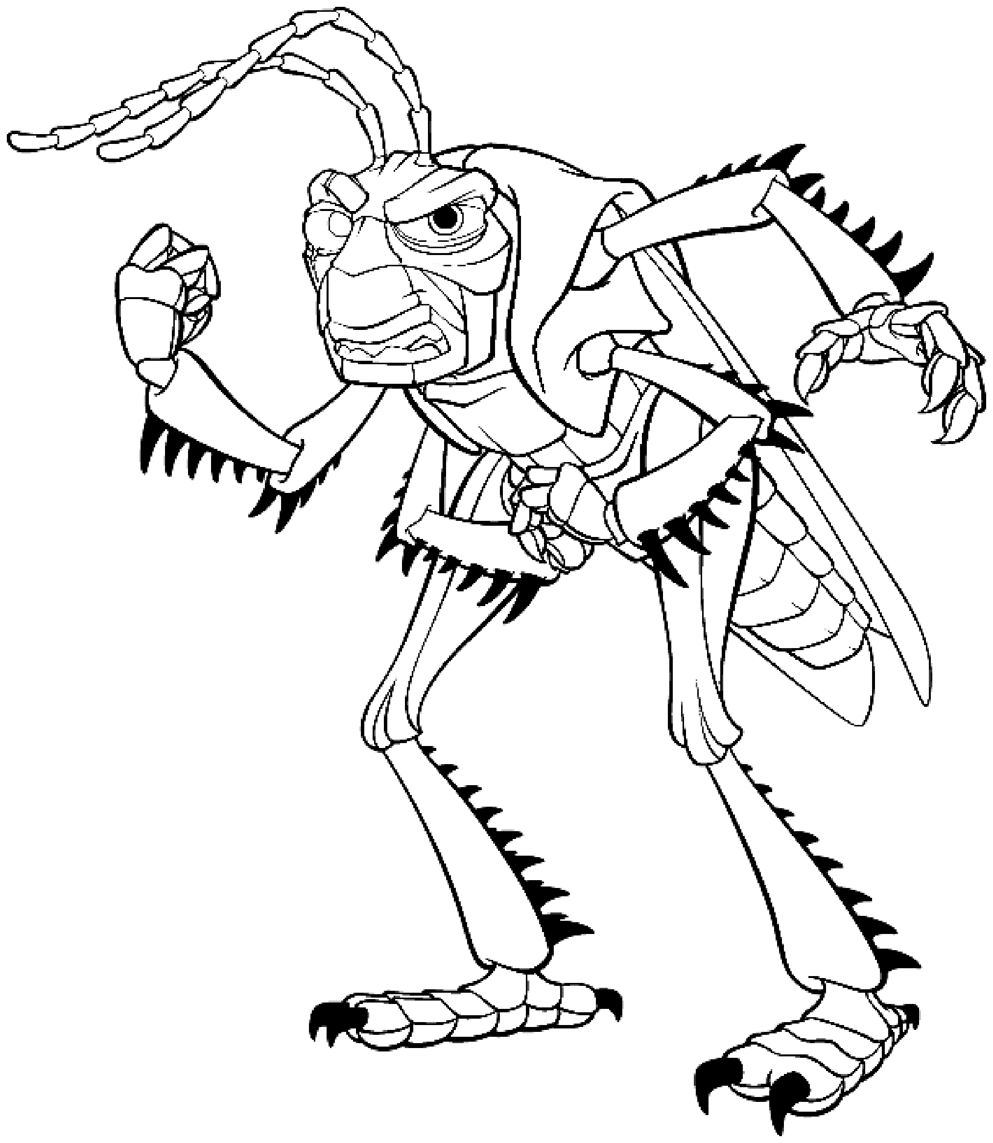 The Nasty Cricket From A Bug s Life A Bug s Life Coloring Pages