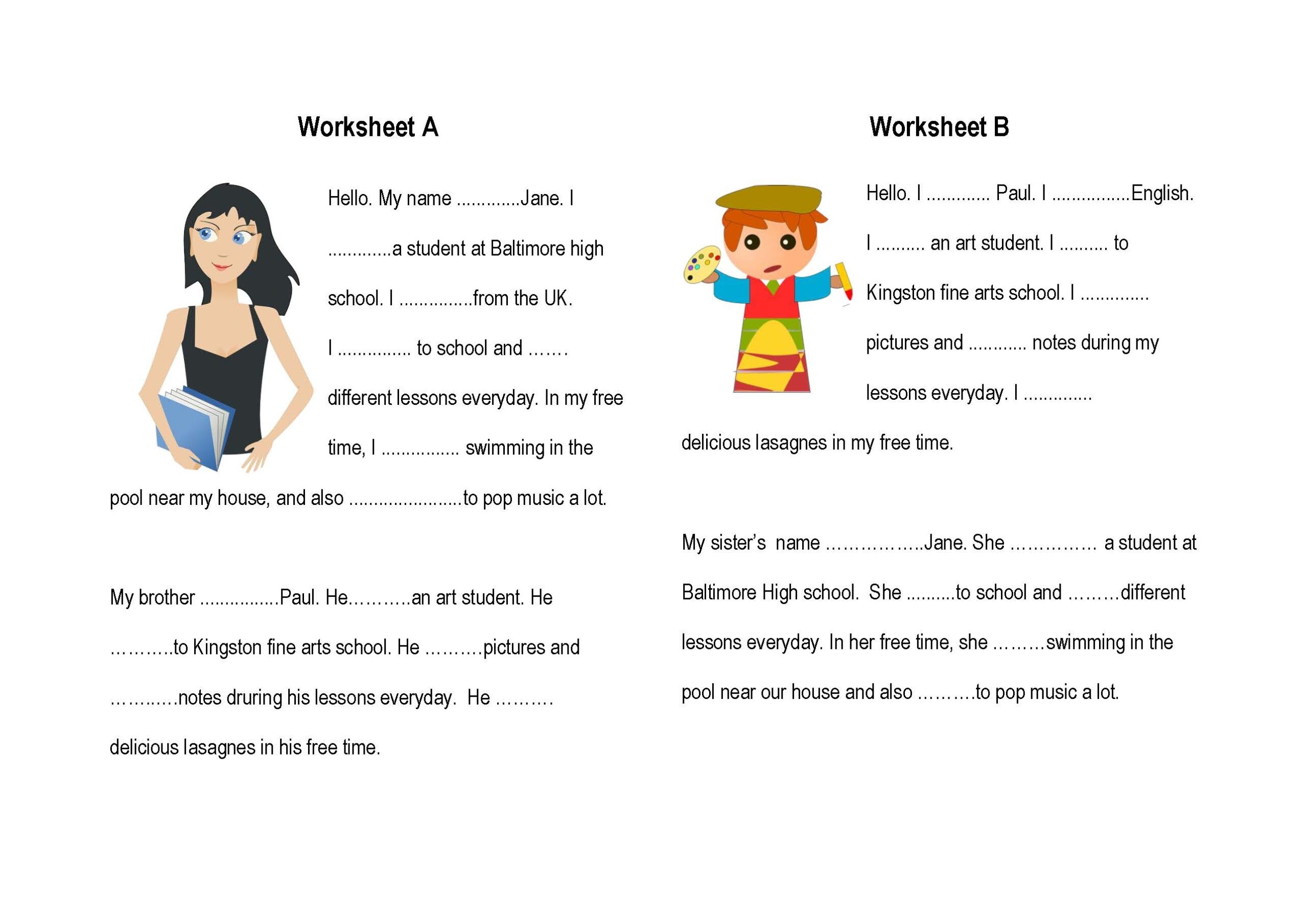 To Be And Action Verbs Worksheet Photocopiables