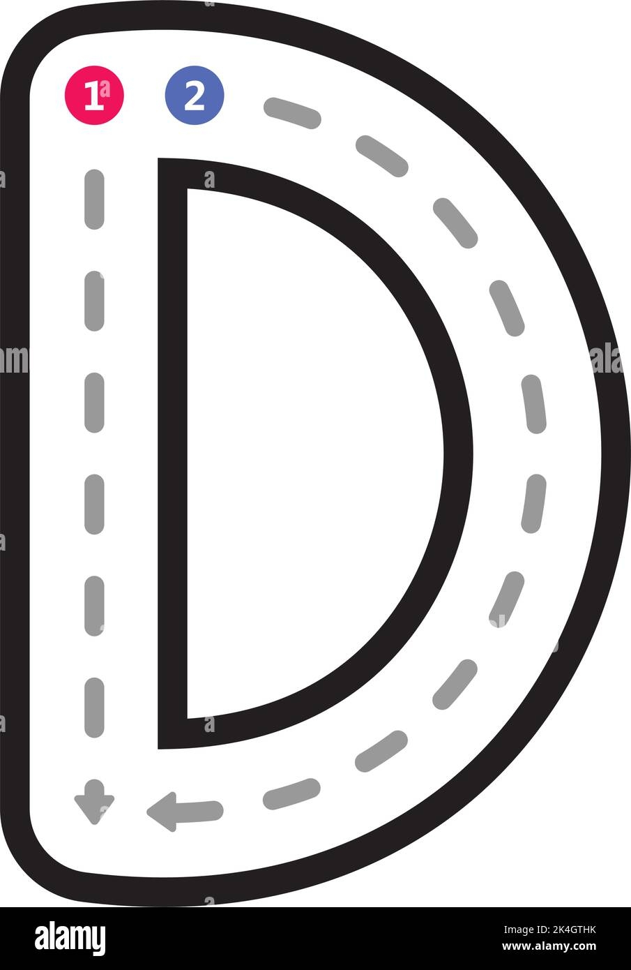 Tracing Letter D Stock Vector Images Alamy