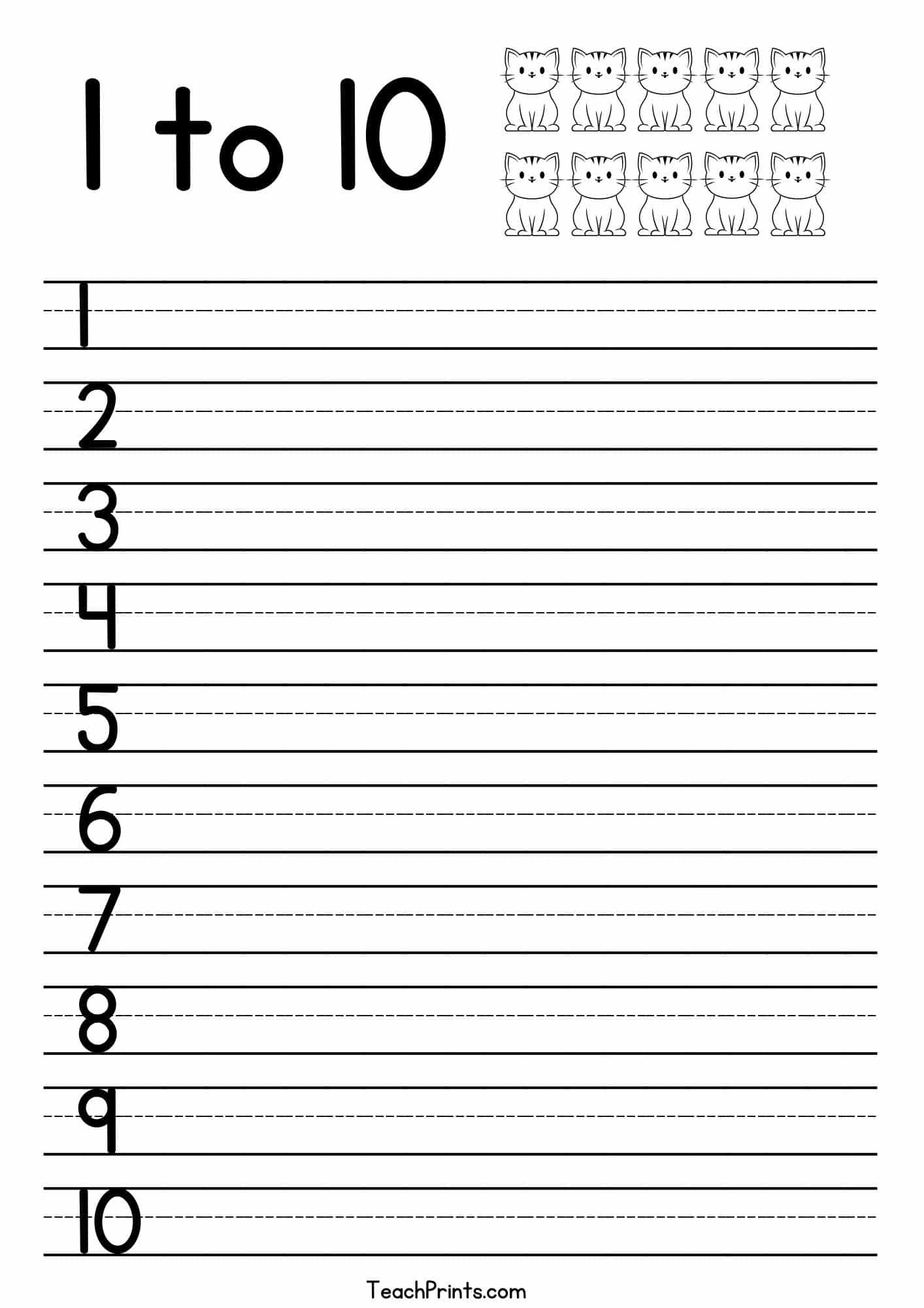 Tracing Numbers 1 10 Worksheets Free Printable Pdfs Teach Prints Number Tracing 1 10 Worksheet FREE Printable Worksheets Worksheetfun