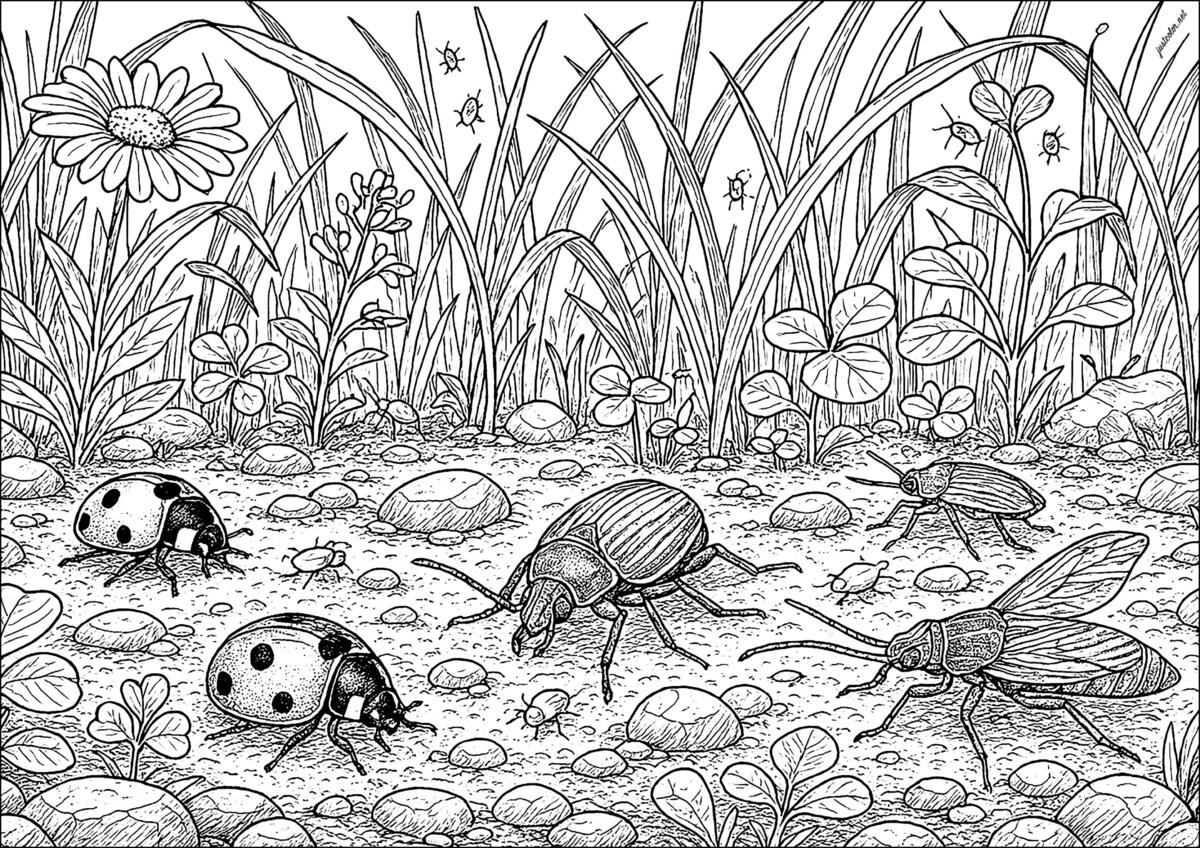 Various Insects Butterflies Insects Coloring Pages For Adults