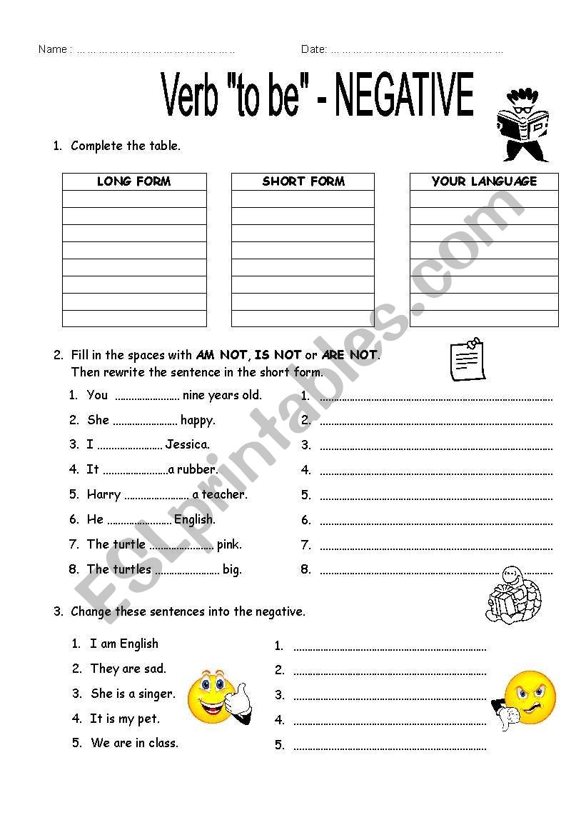 VERB TO BE NEGATIVE Present Simple ESL Worksheet By Nattie Verb To Be Is Are Am Affirmative Negative Questions Worksheet