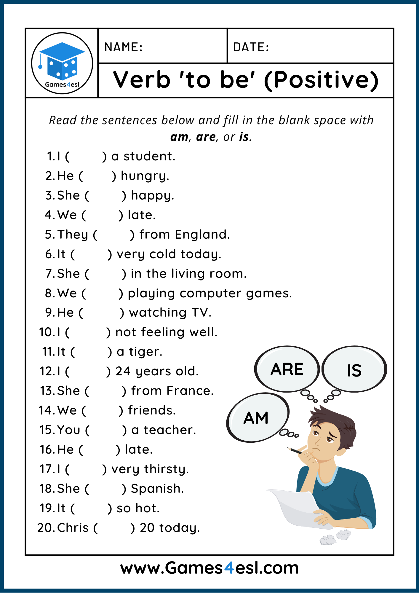 Verb To Be Worksheets Games4esl Worksheets Library State Of Being Verbs Worksheets To Be Verbs Activities