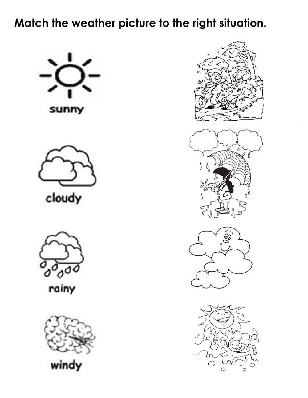Weather Online Exercise For Kindergarten Worksheets Library