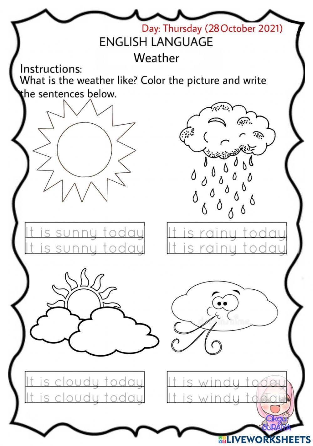 Weather Vocabulary Interactive Worksheet Listen And Match The Worksheets Library Printable Matching And Tracing Kinds Of Weather Worksheet For Grade 1 Made By Teachers