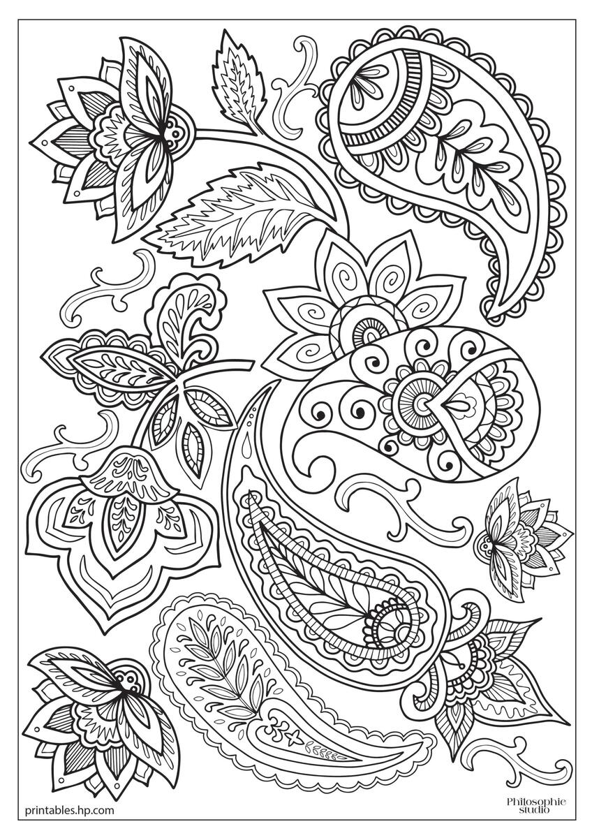Winter Fun Paisley Print Printables Free Coloring Pages Learning Worksheets HP Official Site