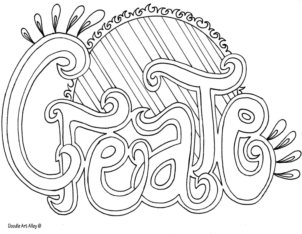 Word Coloring Pages DOODLE ART ALLEY Free Word Art Coloring Page From Victory Road