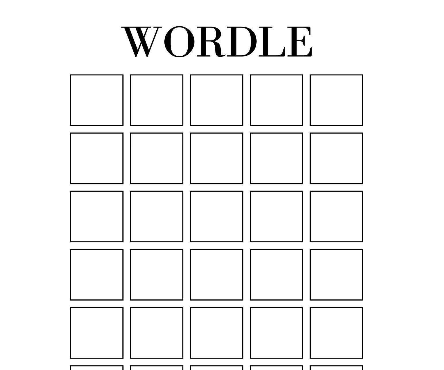 Wordle Game Wordle Board Printable Blank Puzzle Template PDF Download Etsy Wordle Game Wordle Board Printable Blank Puzzle Template PDF Download Etsy
