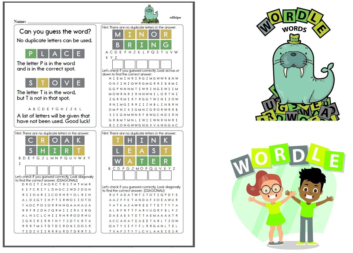 Wordle Worksheets And 5 Engaging Ways To Play Wordle In The Classroom EdHelper Wordle Worksheets And 5 Engaging Ways To Play Wordle In The Classroom EdHelper