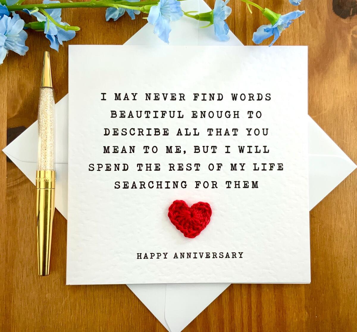 Words Of Love ANNIVERSARY Card Cotton Heart Personalised Card TLC0325 Etsy Words Of Love ANNIVERSARY Card Cotton Heart Personalised Card TLC0325 Etsy